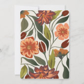 Moderne rustieke boho Floral Fall bruiloft Custom Kaart (Achterkant)