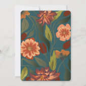 Moderne rustieke boho Floral Fall bruiloft Custom Kaart (Achterkant)