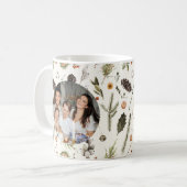 Moderne rustieke Boho kerst botanische foto Koffiemok (Voorkant links)
