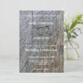 Moderne rustieke boomschors Arrow Heart Wedding Kaart (Staand voorkant)