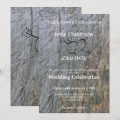 Moderne rustieke boomschors Arrow Heart Wedding Kaart (Voorkant / Achterkant)