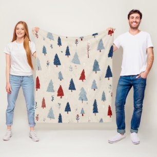 Moderne Rustieke Bos Boom Patroon Fleece Deken