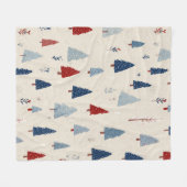 Moderne Rustieke Bos Boom Patroon Fleece Deken (Voorkant (Horizontaal))