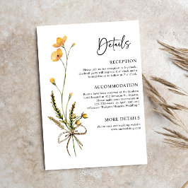 Moderne rustieke botanische elegante minimalistisc informatiekaartje