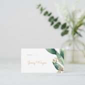 Moderne rustieke botanische groen escort kaarten plaatskaartje (Staand voorkant)