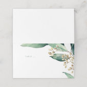 Moderne rustieke botanische groen escort kaarten plaatskaartje (Buitenkant ongevouwen)