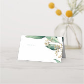Moderne rustieke botanische groen escort kaarten plaatskaartje (Voorkant)