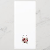 Moderne Rustieke Bourgogne Blush Bloemen Trouwmenu Menu (Achterkant)