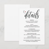 Moderne rustieke bruiloft Details bijgevoegde kaar Informatiekaartje (Voorkant / Achterkant)