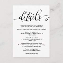 Moderne rustieke bruiloft details kaart ontwerp v1