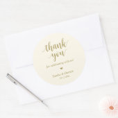 Moderne rustieke bruiloft diner dank u geschenken ronde sticker (Envelop)