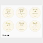 Moderne rustieke bruiloft diner dank u geschenken ronde sticker (Vel)