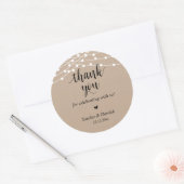 Moderne rustieke bruiloft diner dank u geschenken ronde sticker (Envelop)
