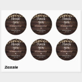 Moderne rustieke bruiloft diner dank u geschenken ronde sticker (Vel)