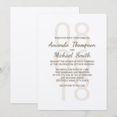 Moderne rustieke bruiloft kaart (Voorkant / Achterkant)