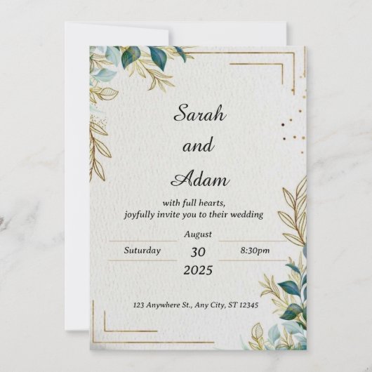 Moderne rustieke bruiloft uitnodiging Sjabloon (Voorkant)