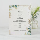 Moderne rustieke bruiloft uitnodiging Sjabloon (Staand voorkant)