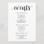 Moderne Rustieke Bruiloft Welkom en Routebeschrijv Programmakaart (Achterkant)