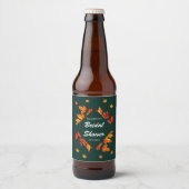 Moderne Rustieke Bruilofts Bruiloft met Herfstblad Bier Etiket (Voorkant)