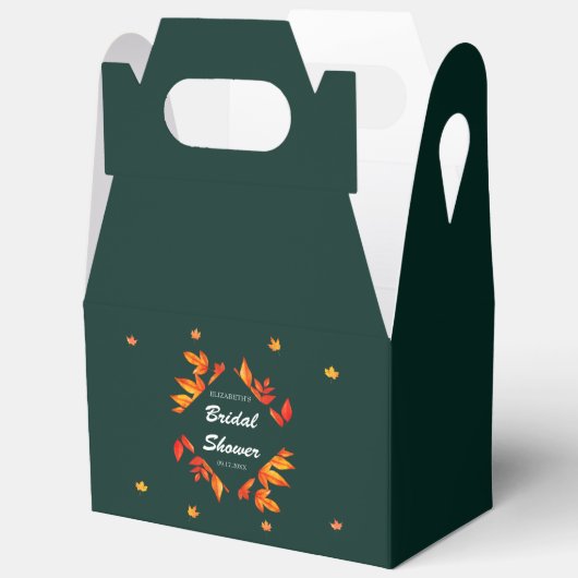 Moderne Rustieke Bruiloftsshower met Herfstbladere Bedankdoosjes (Open)