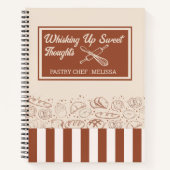 Moderne Rustieke Bruin Beige Bakkerij Pastry Chef Notitieboek (Voorkant)