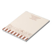 Moderne rustieke bruin beige bakkerij winkel notitieblok (Linkerzijde)