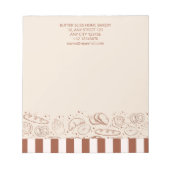 Moderne rustieke bruin beige bakkerij winkel notitieblok (Voorkant)