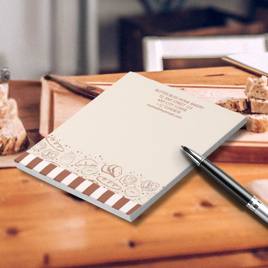 Moderne rustieke bruin beige bakkerij winkel notitieblok