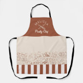 Moderne Rustieke Bruin Beige Pastry Chef Bakkerij Schort (Voorkant)