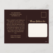 Moderne Rustieke Bruin & Goud Religieuze Kerstmis Feestdagenkaart (Achterkant)