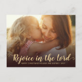 Moderne Rustieke Bruin & Goud Religieuze Kerstmis Feestdagenkaart (Voorkant)