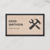 Moderne rustieke Burlap Handyman Auto Reparatie Me Visitekaartje (Voorkant)