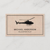 Moderne rustieke Burlap helikopterpiloot Visitekaartje (Voorkant)