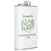 Moderne Rustieke Camping Bachelorette Feest Natuur Heupfles (Rechts)