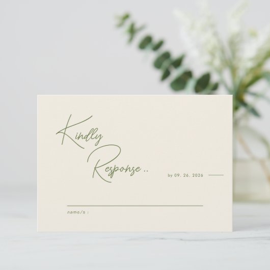 Moderne rustieke charme bruiloft reactie Kaart (Staand voorkant)