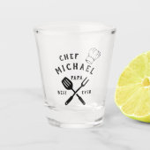 Moderne Rustieke Chef BESTE PAPA OOIT Vaderdag Shot Glas (Voorkant)