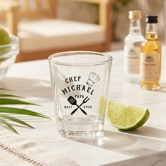 Moderne Rustieke Chef BESTE PAPA OOIT Vaderdag Shot Glas