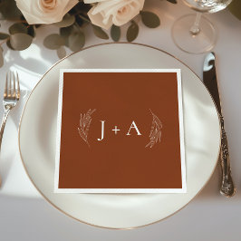 Moderne Rustieke Chic Botanische Monogram Trouw Servet