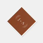 Moderne Rustieke Chic Botanische Monogram Trouw Servet (Hoek)
