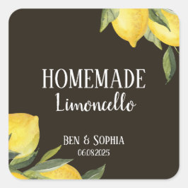 Moderne Rustieke Citroenen Thuisgemaakte Limoncell Vierkante Sticker
