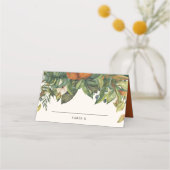 Moderne rustieke citrus sinaasappelbloesem bruidst plaatskaartje (Achterkant)