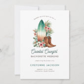 Moderne rustieke Cowgirl Bachelorette Invitat Kaart (Voorkant)