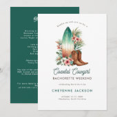 Moderne rustieke Cowgirl Bachelorette Invitat Kaart (Voorkant / Achterkant)