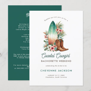 Moderne rustieke Cowgirl Bachelorette Invitat Kaart