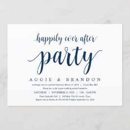 Moderne Rustieke Cute, Navyblauw, Trouw Elopement Kaart