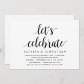 Moderne Rustieke Cute Zwarte Script, Trouw Elopeme Kaart (Voorkant / Achterkant)