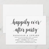 Moderne Rustieke Cute Zwarte Script, Trouw Elopeme Kaart (Voorkant / Achterkant)