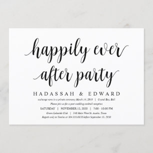 Moderne Rustieke Cute Zwarte Script, Trouw Elopeme Kaart