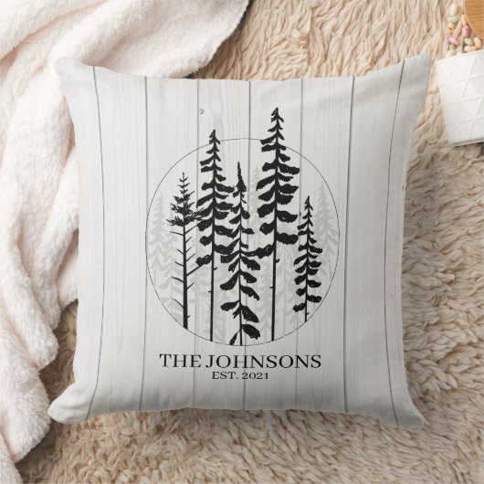 Moderne Rustieke Dennenboom Boerderij Kussen (Deken)