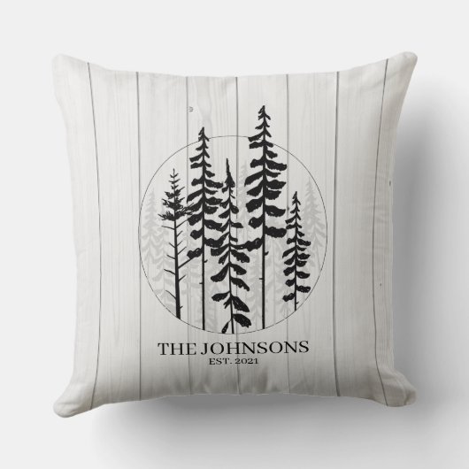Moderne Rustieke Dennenboom Boerderij Kussen (Achterkant)